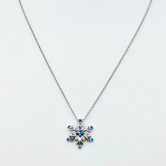 Kaleidoscope Sterling Snowflake Necklace w/Swarovski Crystals - New in Box - Picture 8 of 12